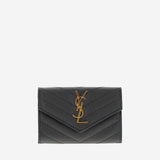 PORTAFOGLIO CASSANDRE IN PELLE 414404 BOW011000 SAINT LAURENT 