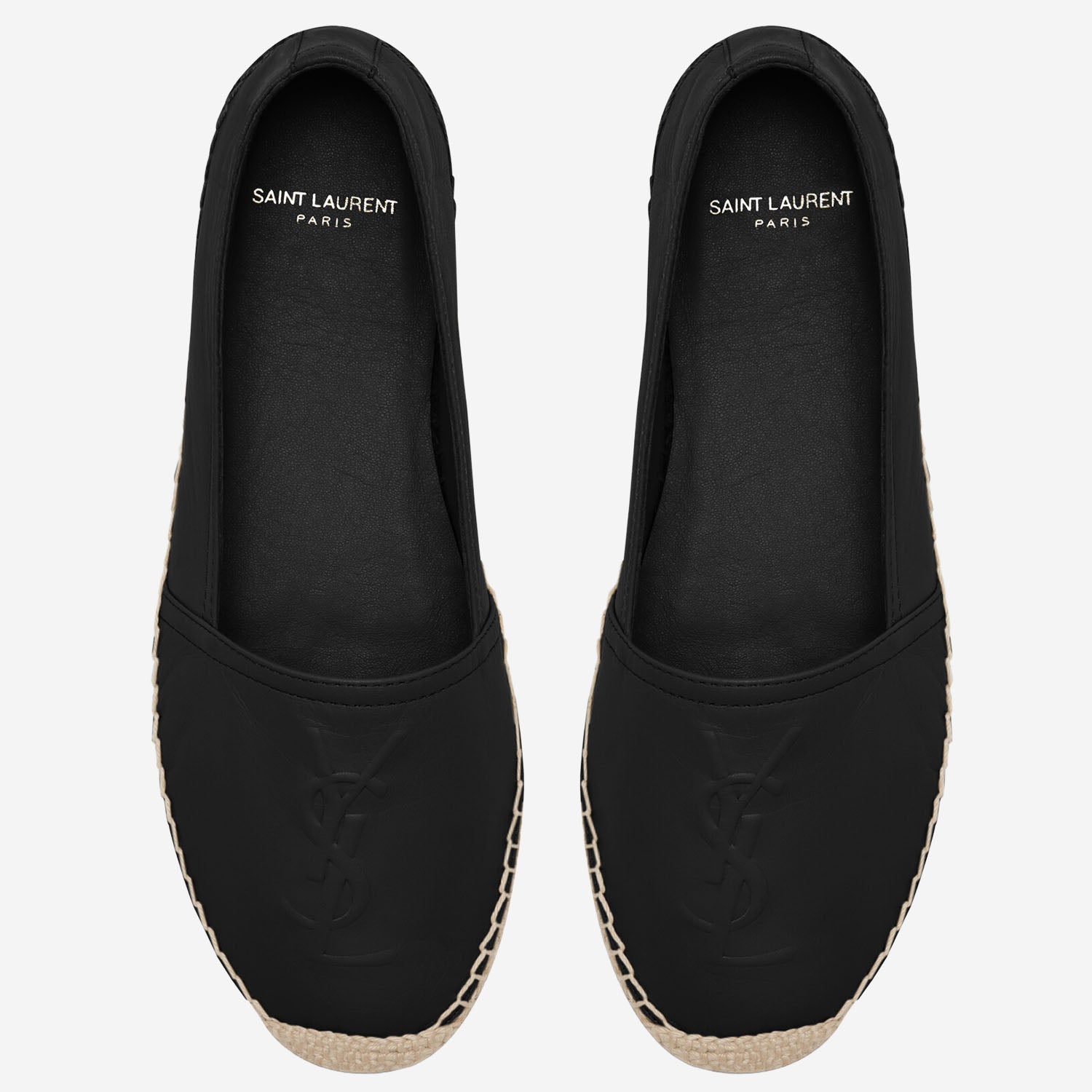 ESPADRILLAS IN PELLE CON LOGO 458573 AAALP1000 SAINT LAURENT 