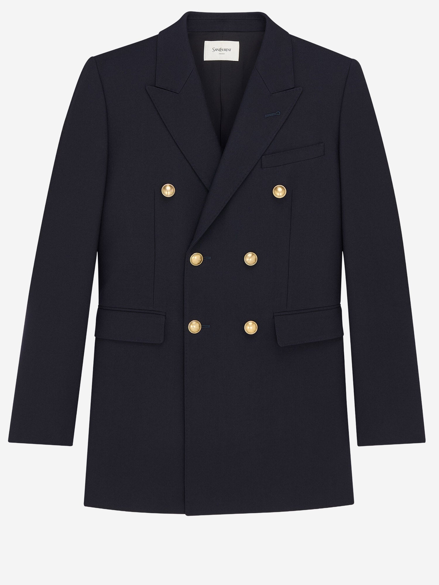 GIACCA DOPPIOPETTO IN GABARDINE DI LANA 631980 Y7B734141 SAINT LAURENT 