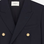 GIACCA DOPPIOPETTO IN GABARDINE DI LANA 631980 Y7B734141 SAINT LAURENT 