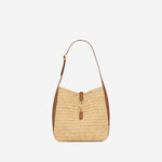 BORSA LE 5 À 7 IN RAFIA E PELLE 823812 GAAEZ2791 SAINT LAURENT 