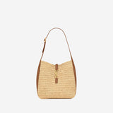 BORSA LE 5 À 7 IN RAFIA E PELLE 823812 GAAEZ2791 SAINT LAURENT 