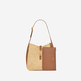 BORSA LE 5 À 7 IN RAFIA E PELLE 823812 GAAEZ2791 SAINT LAURENT 