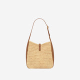 BORSA LE 5 À 7 IN RAFIA E PELLE 823812 GAAEZ2791 SAINT LAURENT 