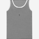 CANOTTA IN COTONE CON LOGO A RIGHE 832278 Y37ZN1077 SAINT LAURENT 