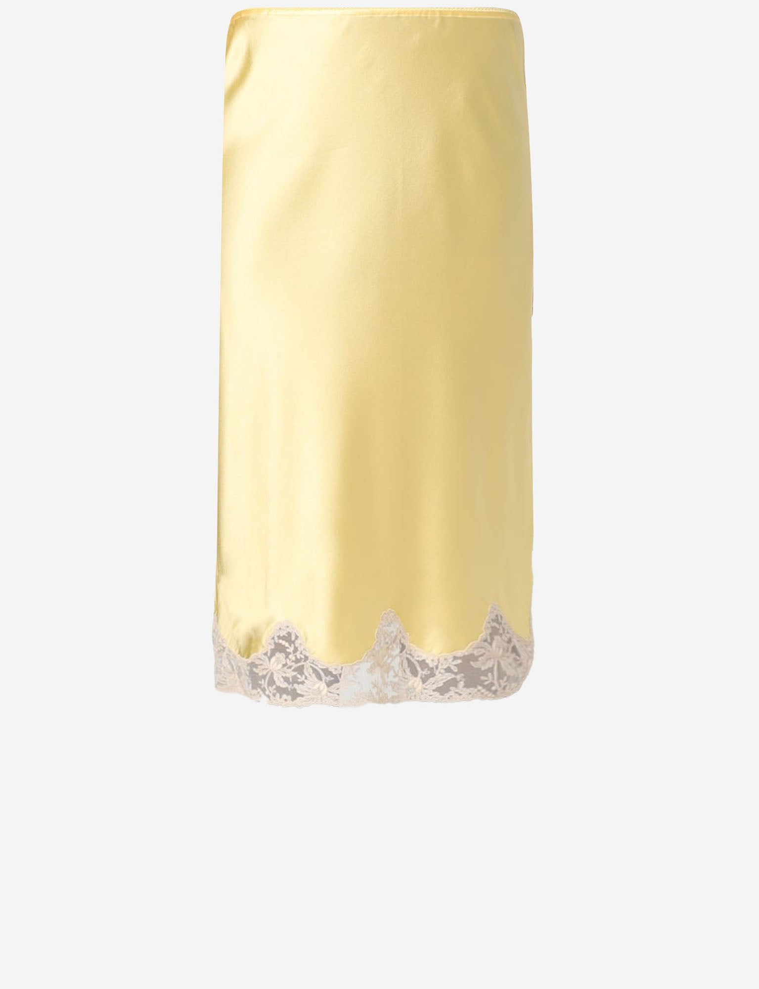 GONNA IN RASO DI SETA CON INSERTI IN PIZZO 851414 Y7G277262 SAINT LAURENT 