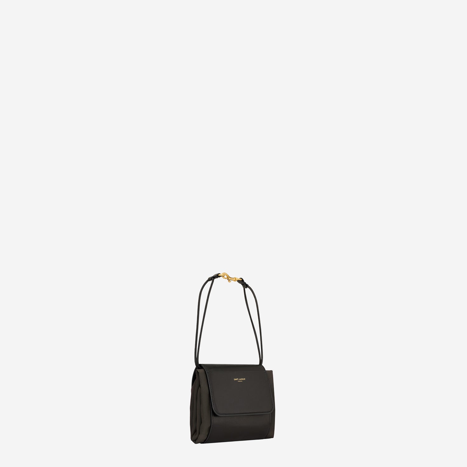 POCHETTE RIPIEGABILE IN RASO DI SETA E PELLE 862323 AAGFS1651 SAINT LAURENT 