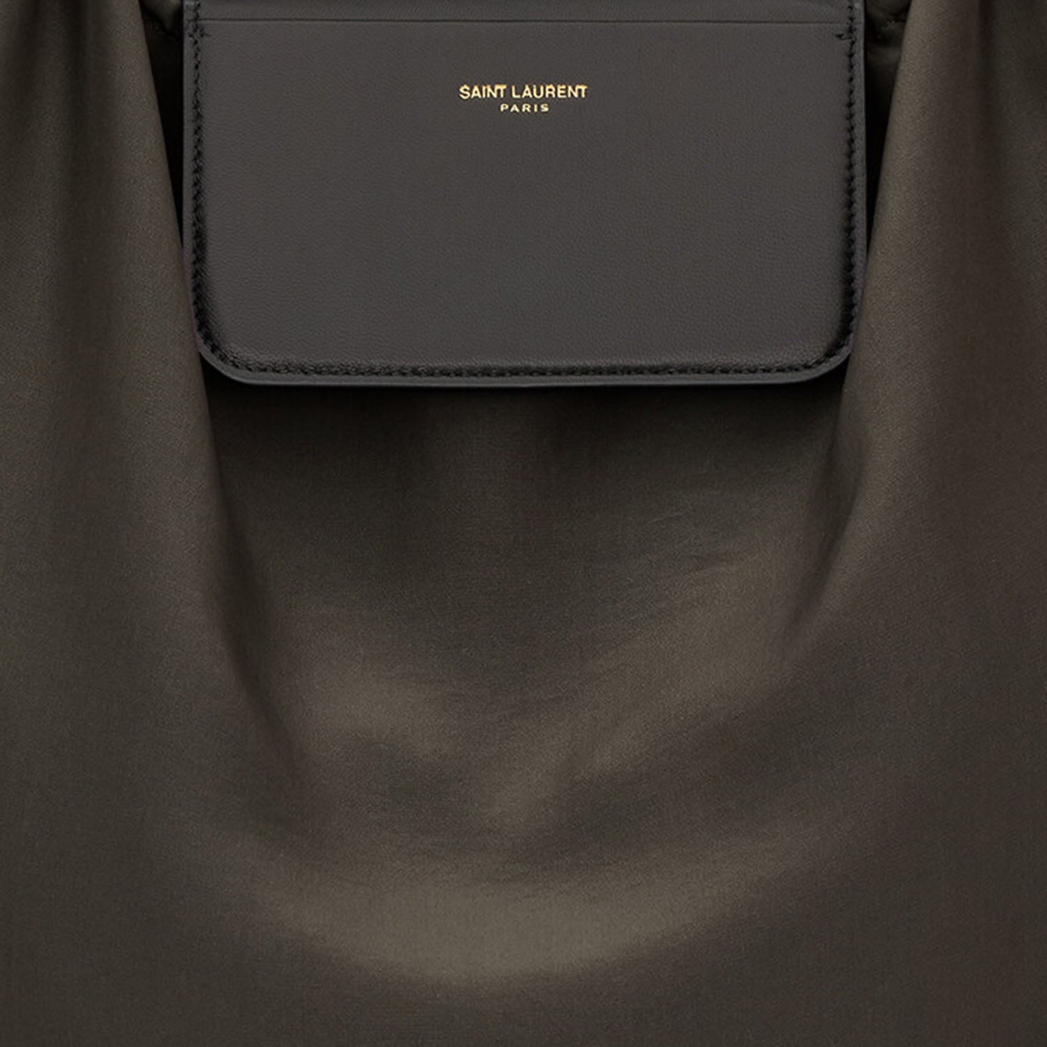 POCHETTE RIPIEGABILE IN RASO DI SETA E PELLE 862323 AAGFS1651 SAINT LAURENT 