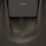 POCHETTE RIPIEGABILE IN RASO DI SETA E PELLE 862323 AAGFS1651 SAINT LAURENT 