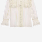 CAMICIA IN VOILE DI COTONE CON RICAMI IN PIZZO 862656 Y2L699601 SAINT LAURENT 