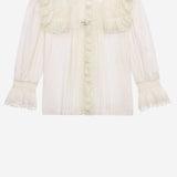 CAMICIA IN VOILE DI COTONE CON RICAMI IN PIZZO 862656 Y2L699601 SAINT LAURENT 