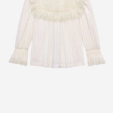 CAMICIA IN VOILE DI COTONE CON RICAMI IN PIZZO 862656 Y2L699601 SAINT LAURENT 
