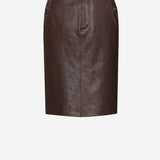 GONNA A MATITA CON CINTURA IN PELLE STROPICCIATA 865021 YCVD22820 SAINT LAURENT 