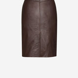 GONNA A MATITA CON CINTURA IN PELLE STROPICCIATA 865021 YCVD22820 SAINT LAURENT 