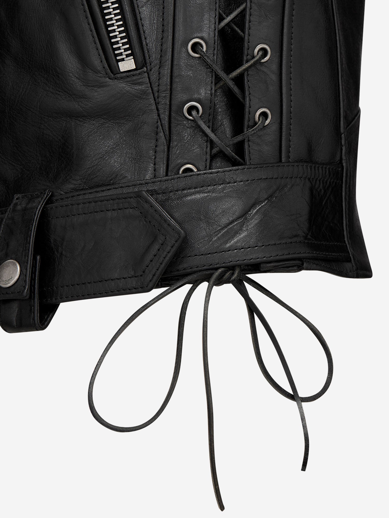 GILET DA MOTOCICLISTA IN PELLE 865045 YCUS21000 SAINT LAURENT 