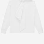 CAMICIA CON COLLO LAVALLIÈRE IN POPELINE DI COTONE 865302 Y1H489000 SAINT LAURENT 