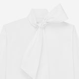 CAMICIA CON COLLO LAVALLIÈRE IN POPELINE DI COTONE 865302 Y1H489000 SAINT LAURENT 