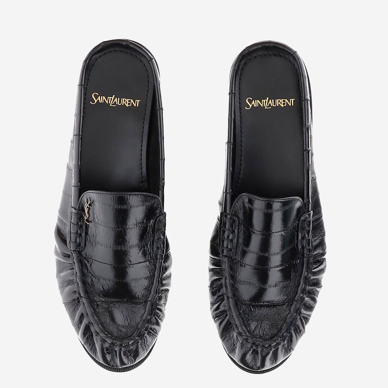 MULES LE LOAFER IN PELLE D'ANGUILLA 869742 0WXAF1000 SAINT LAURENT 