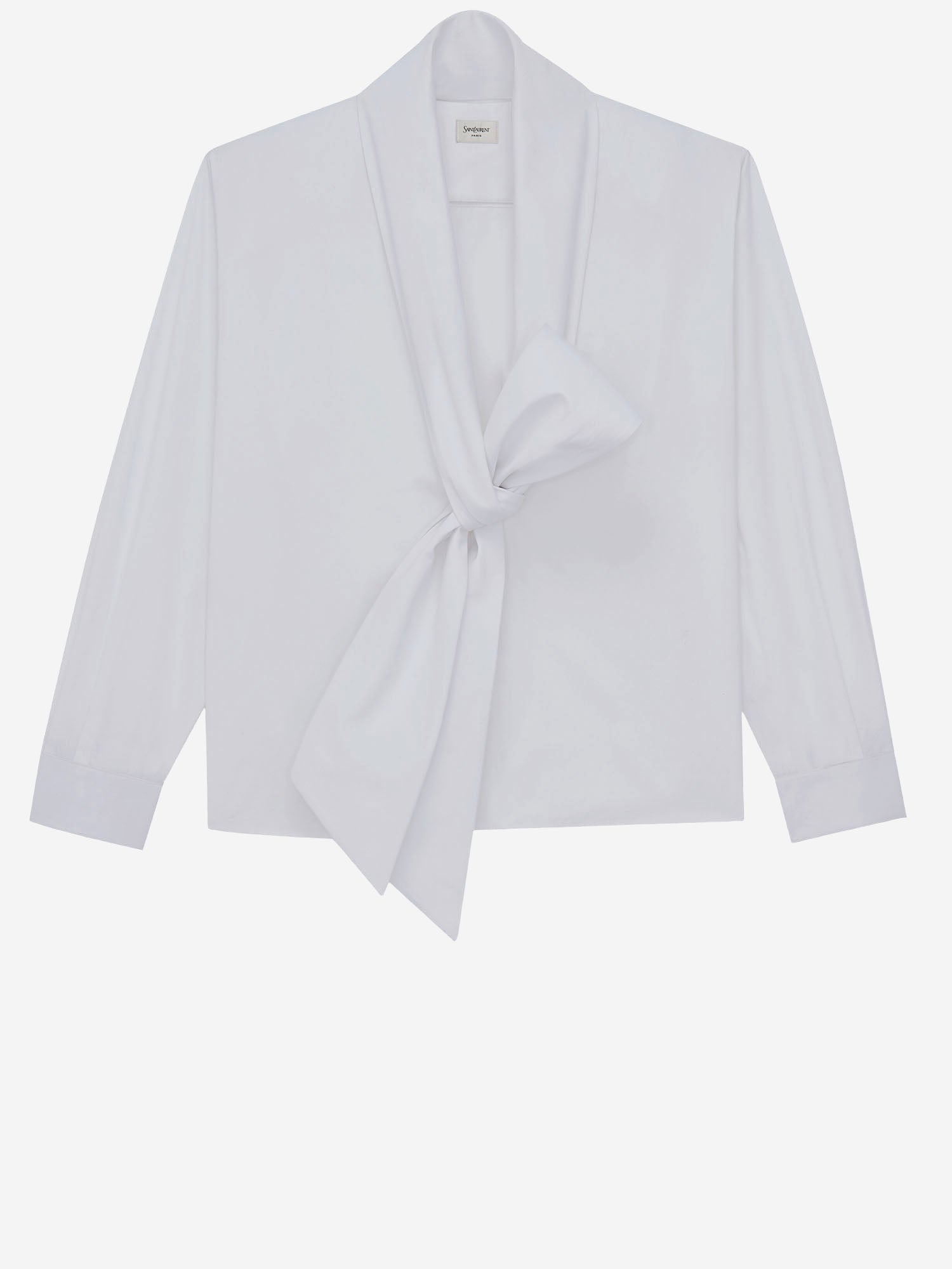 CAMICIA LAVALLIÈRE IN POPELINE DI COTONE 870726 Y1H489000 SAINT LAURENT 