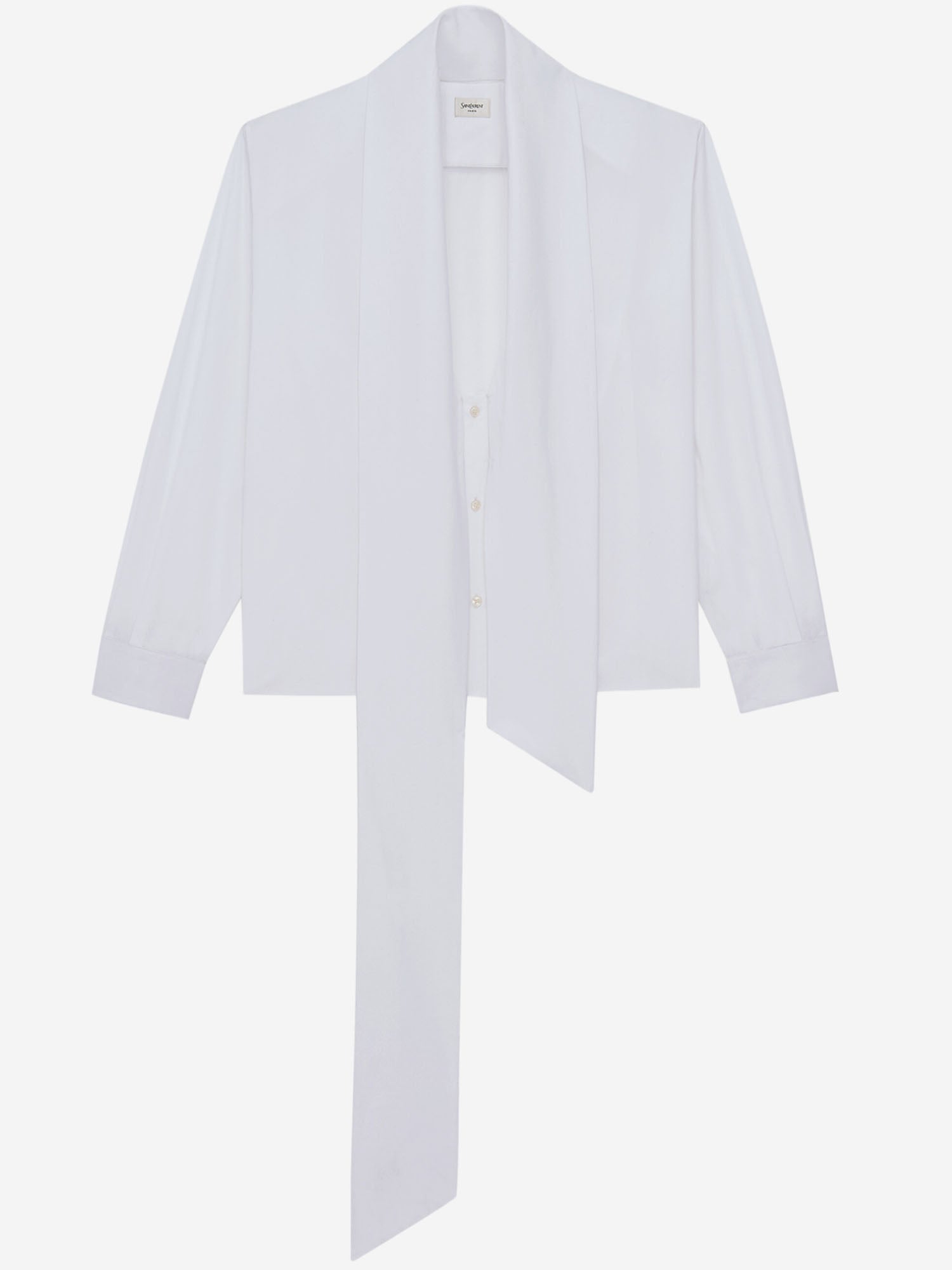 CAMICIA LAVALLIÈRE IN POPELINE DI COTONE 870726 Y1H489000 SAINT LAURENT 