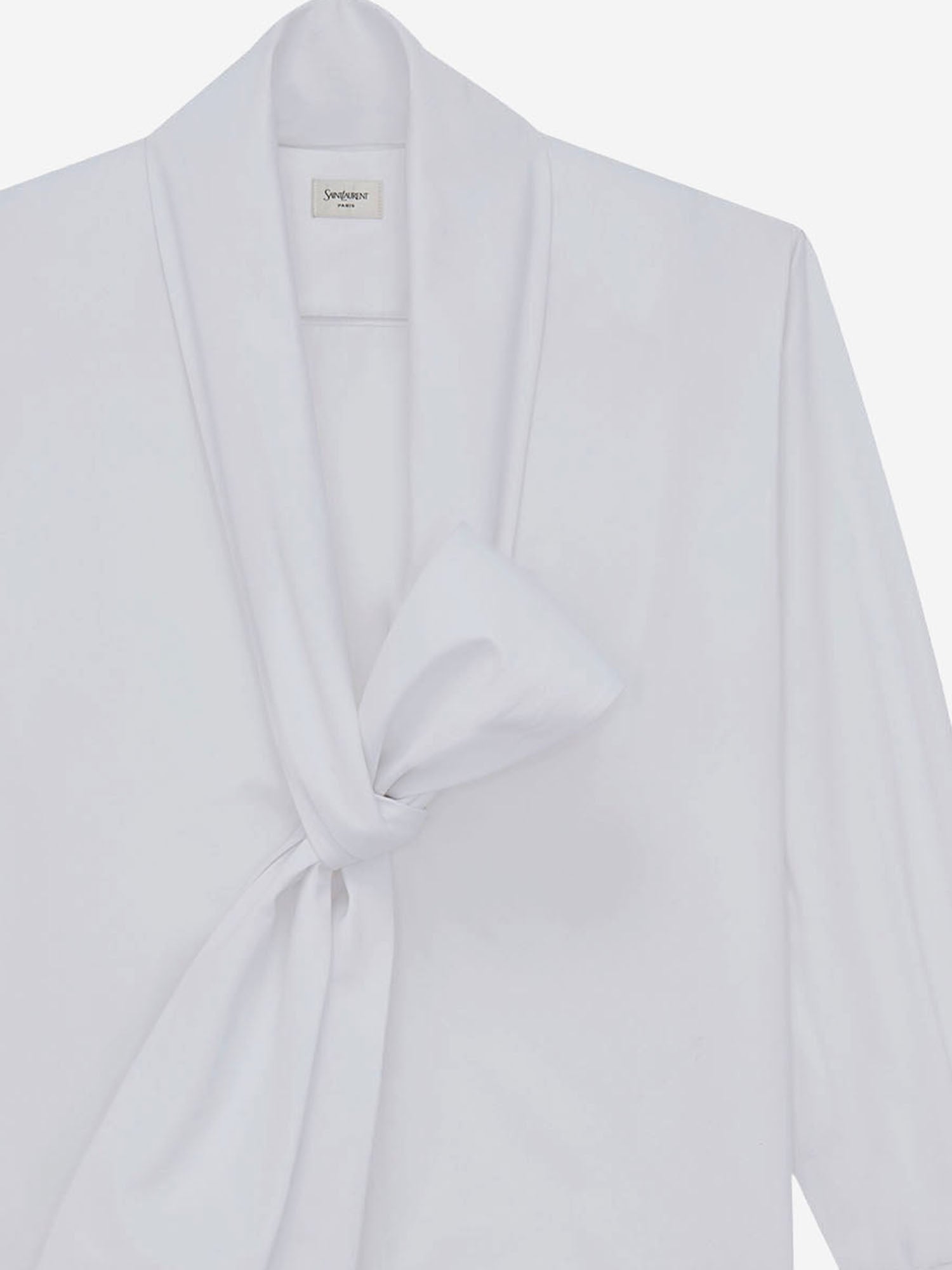CAMICIA LAVALLIÈRE IN POPELINE DI COTONE 870726 Y1H489000 SAINT LAURENT 