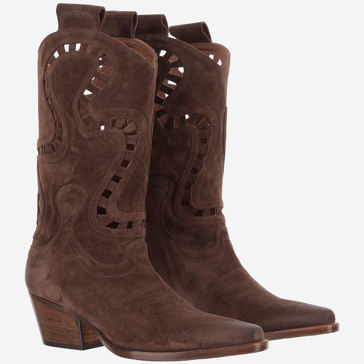 STIVALI IN SUEDE CON DETTAGLI CUT-OUT SR490202 VELOURMUSTANG SARTORE 