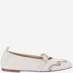 BALLERINE IN PELLE E PITONE SR4913P02 NAPPABIANCO6000PITONEROCCIA SARTORE 