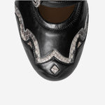 BALLERINE IN PELLE E PITONE SR4913P02 NAPPANEROPITONEROCCIA SARTORE 