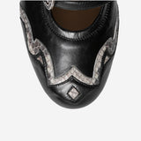 BALLERINE IN PELLE E PITONE SR4913P02 NAPPANEROPITONEROCCIA SARTORE 