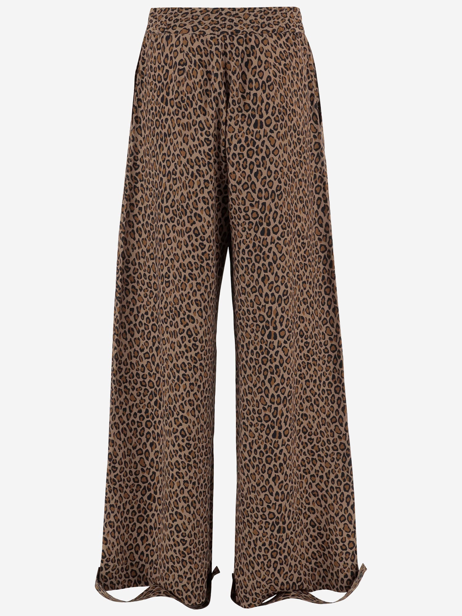 PANTALONI IN MISTO COTONE CON MOTIVO ANIMALIER S26307 0680 SASUPHI 