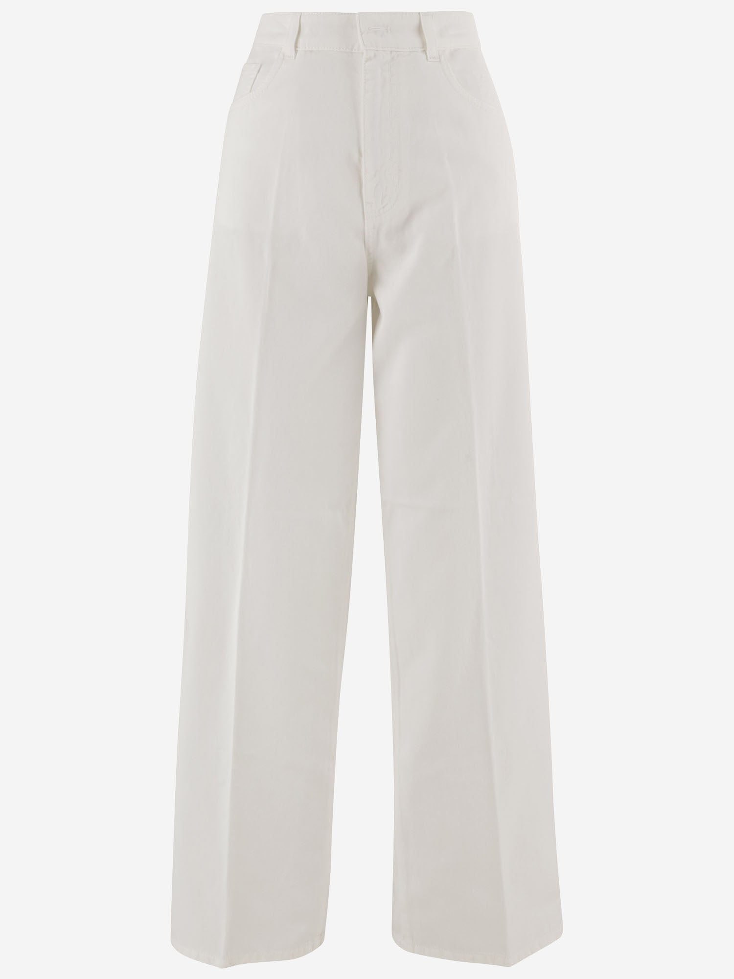 PANTALONI IN COTONE CON GAMBA AMPIA S26398 0100 SASUPHI 