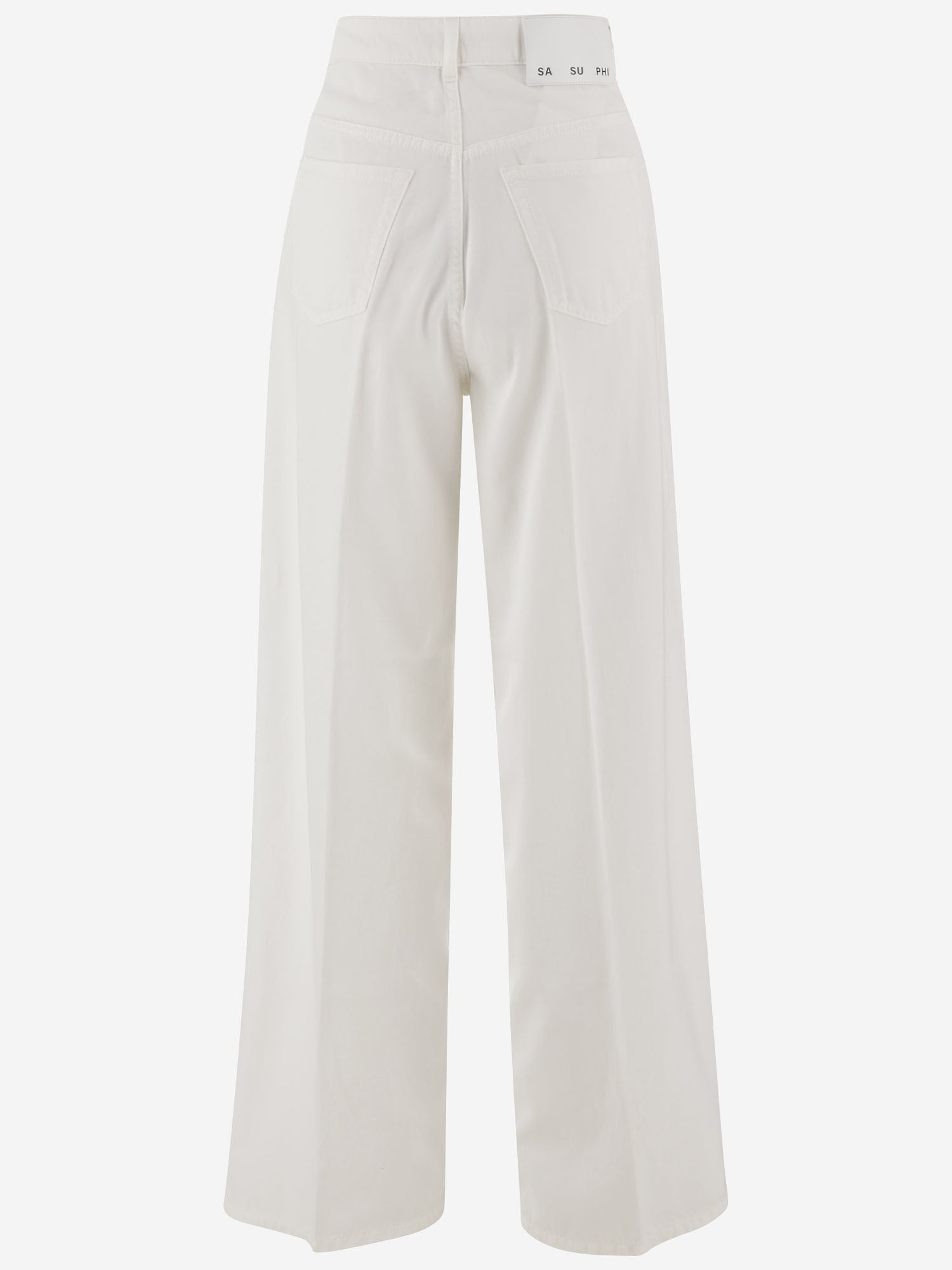 PANTALONI IN COTONE CON GAMBA AMPIA S26398 0100 SASUPHI 