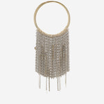 BORSA A MANO CON FRANGE A CATENA LEFLUFF GREYGOLD SILVIA GNECCHI 