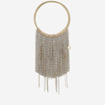 BORSA A MANO CON FRANGE A CATENA LEFLUFF GREYGOLD SILVIA GNECCHI 