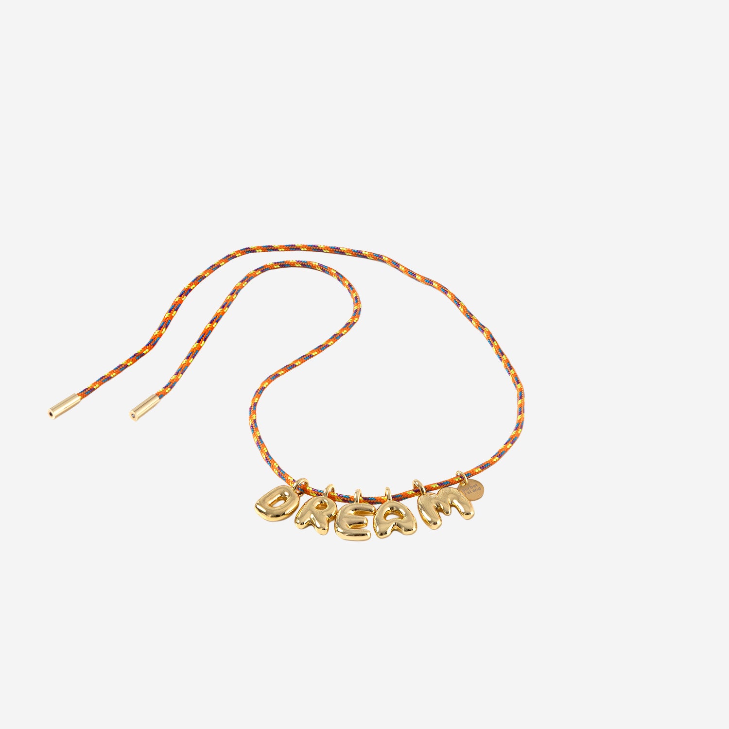 COLLANA IN TESSUTO E METALLO BUBBLELETTERSGOLDPLATED DREAM SORBET ISLAND 