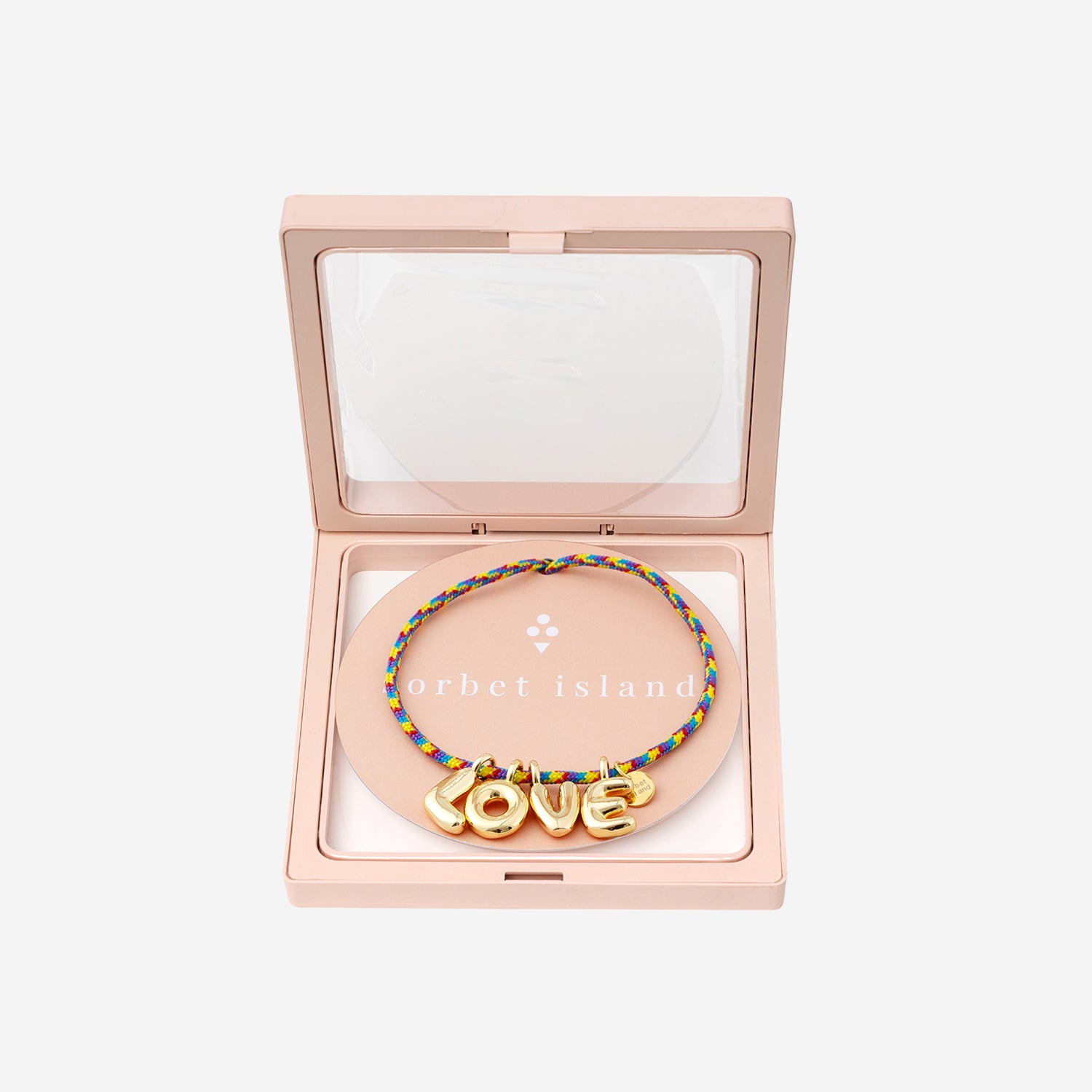 COLLANA IN TESSUTO E METALLO BUBBLELETTERSGOLDPLATED LOVE SORBET ISLAND 
