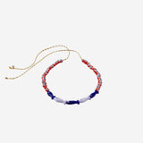Collana in tessuto e perle di vetro FISHGLASSBEAD DARKBLUEPURPLE SORBET ISLAND 