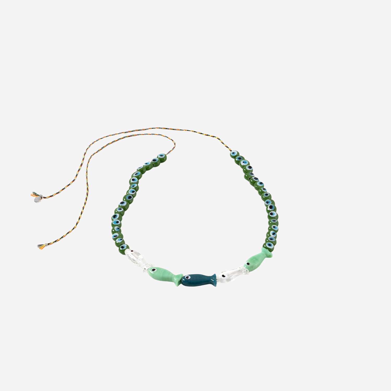 Collana in tessuto e perle di vetro FISHGLASSBEAD MINTGREEN SORBET ISLAND 