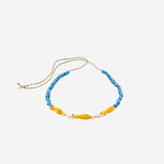 Collana in tessuto e perle di vetro FISHGLASSBEAD ORANGEBEIGE SORBET ISLAND 