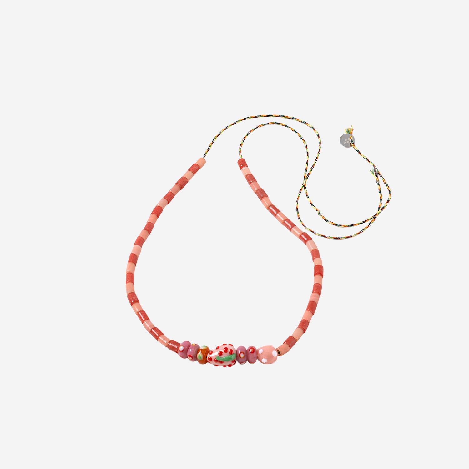 Collana con perle miste in vetro MIXEDGLASSBEAD STRAWBERRYPINKRED SORBET ISLAND 