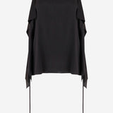 TOP IN SETA CON DRAPPEGGIO 10854W4414 BLK THE ROW 