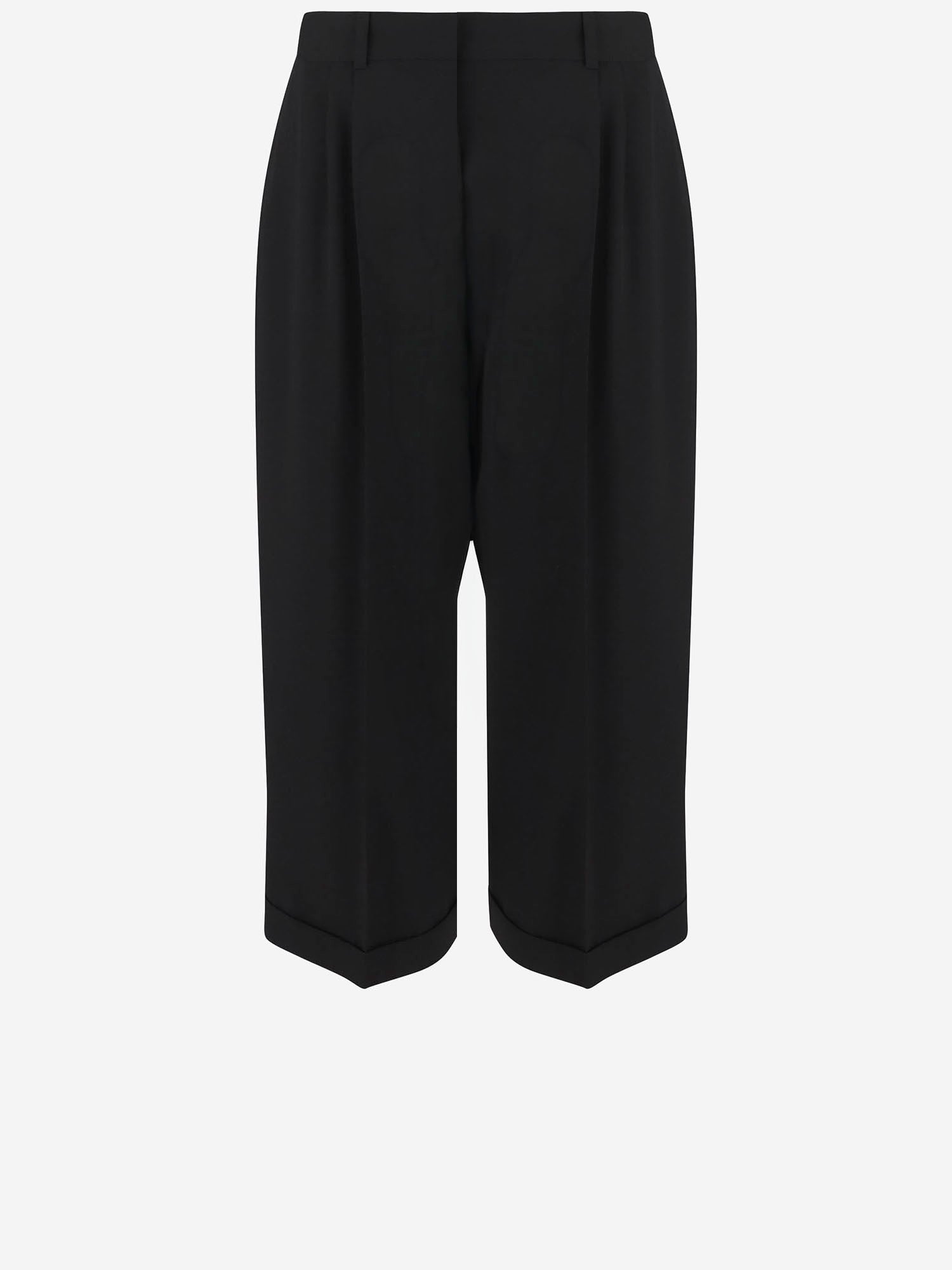 PANTALONI CROPPED IN LANA 10865W4369 BLK THE ROW 