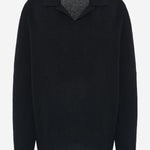 POLO A MANICHE LUNGHE OASHI IN CASHMERE 11062Y973 BLK THE ROW 
