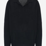 POLO A MANICHE LUNGHE OASHI IN CASHMERE 11062Y973 BLK THE ROW 
