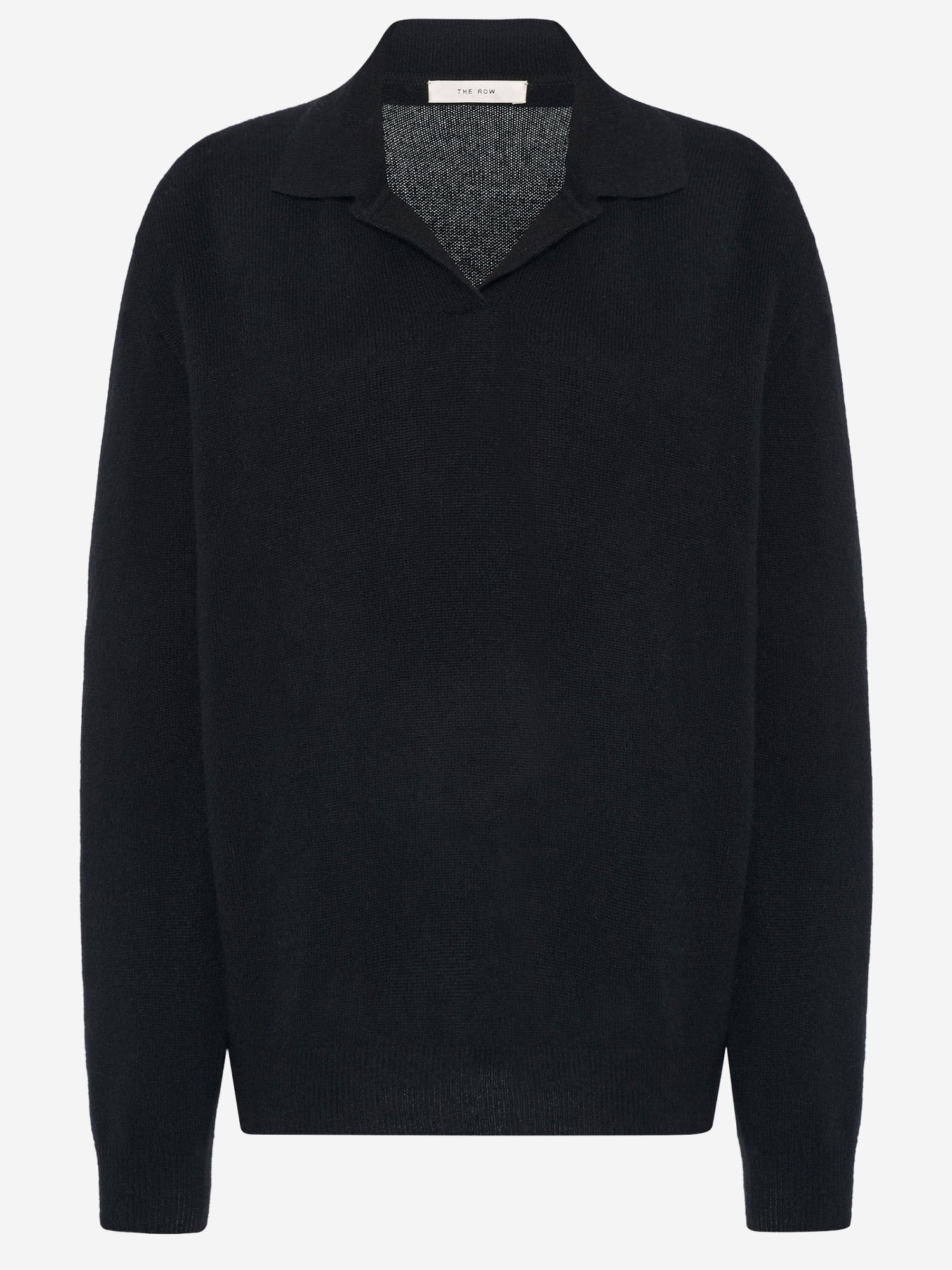 POLO A MANICHE LUNGHE OASHI IN CASHMERE 11062Y973 BLK THE ROW 