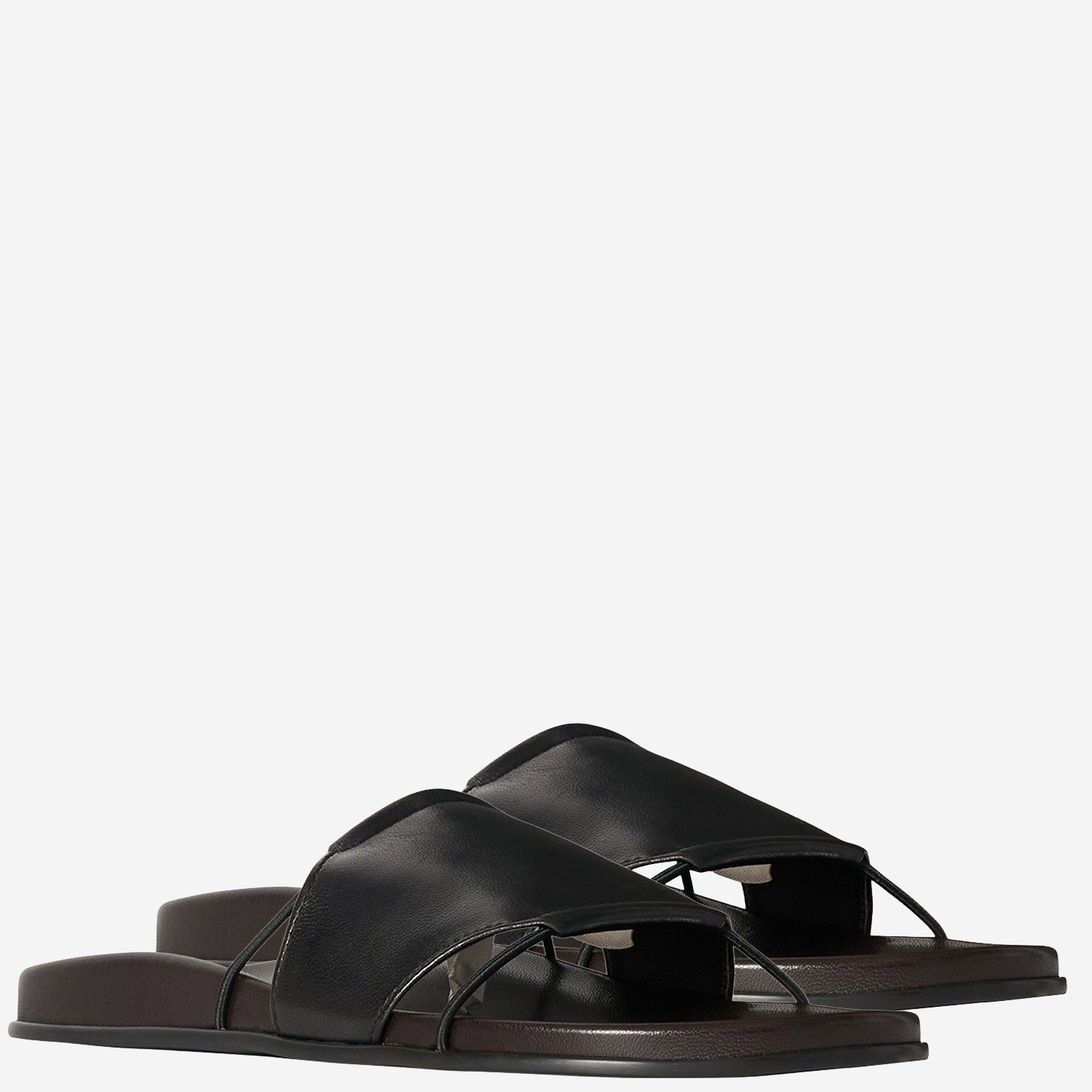 SANDALI VIVIENNE SLIDE IN PELLE F1792SN65 BLK THE ROW 