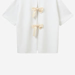 T-SHIRT TG BOW IN MISTO COTONE STRETCH 21721 000 THE.GARMENT 