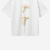 T-SHIRT TG BOW IN MISTO COTONE STRETCH 21721 000 THE.GARMENT 