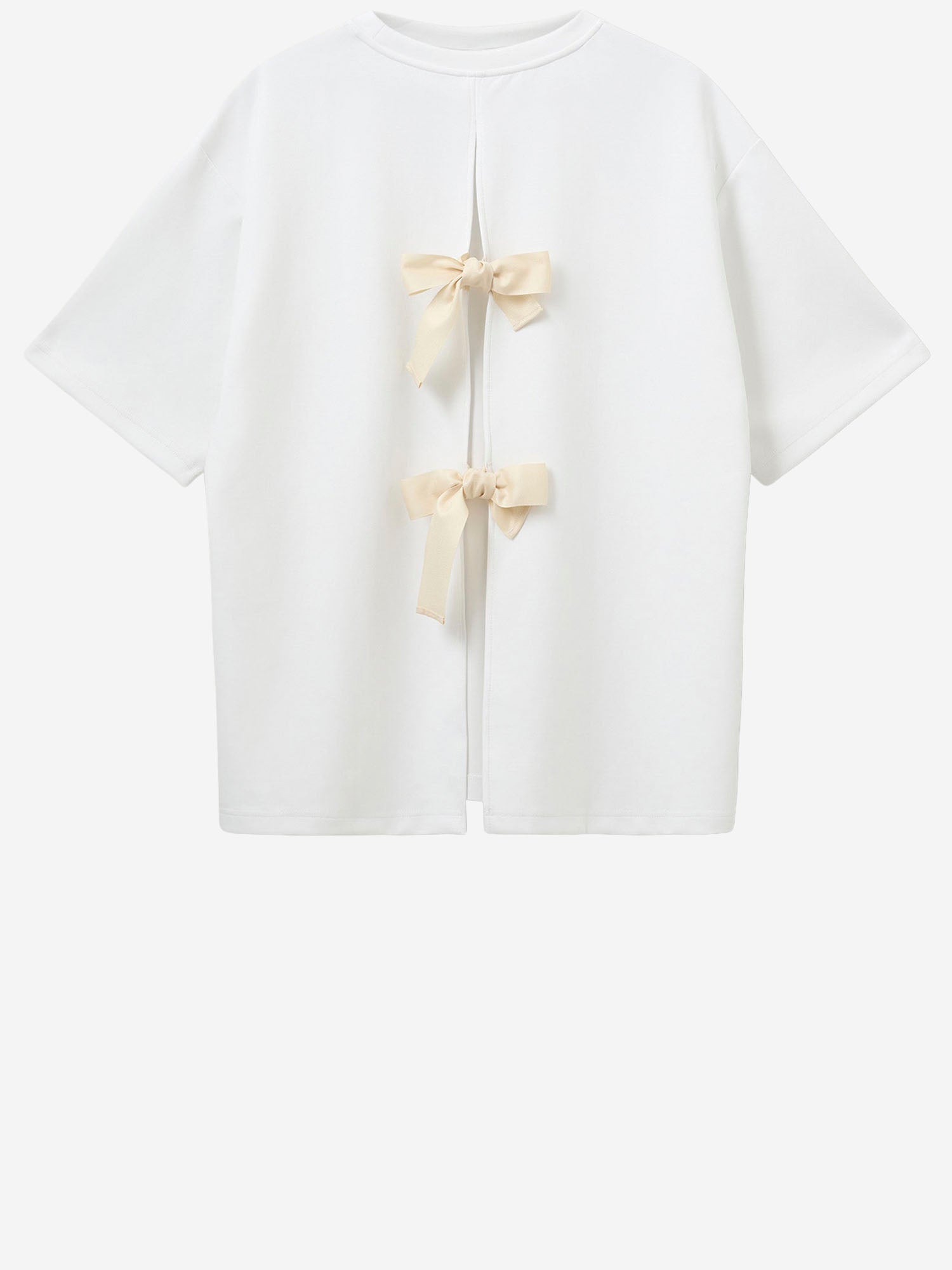 T-SHIRT TG BOW IN MISTO COTONE STRETCH 21721 000 THE.GARMENT 