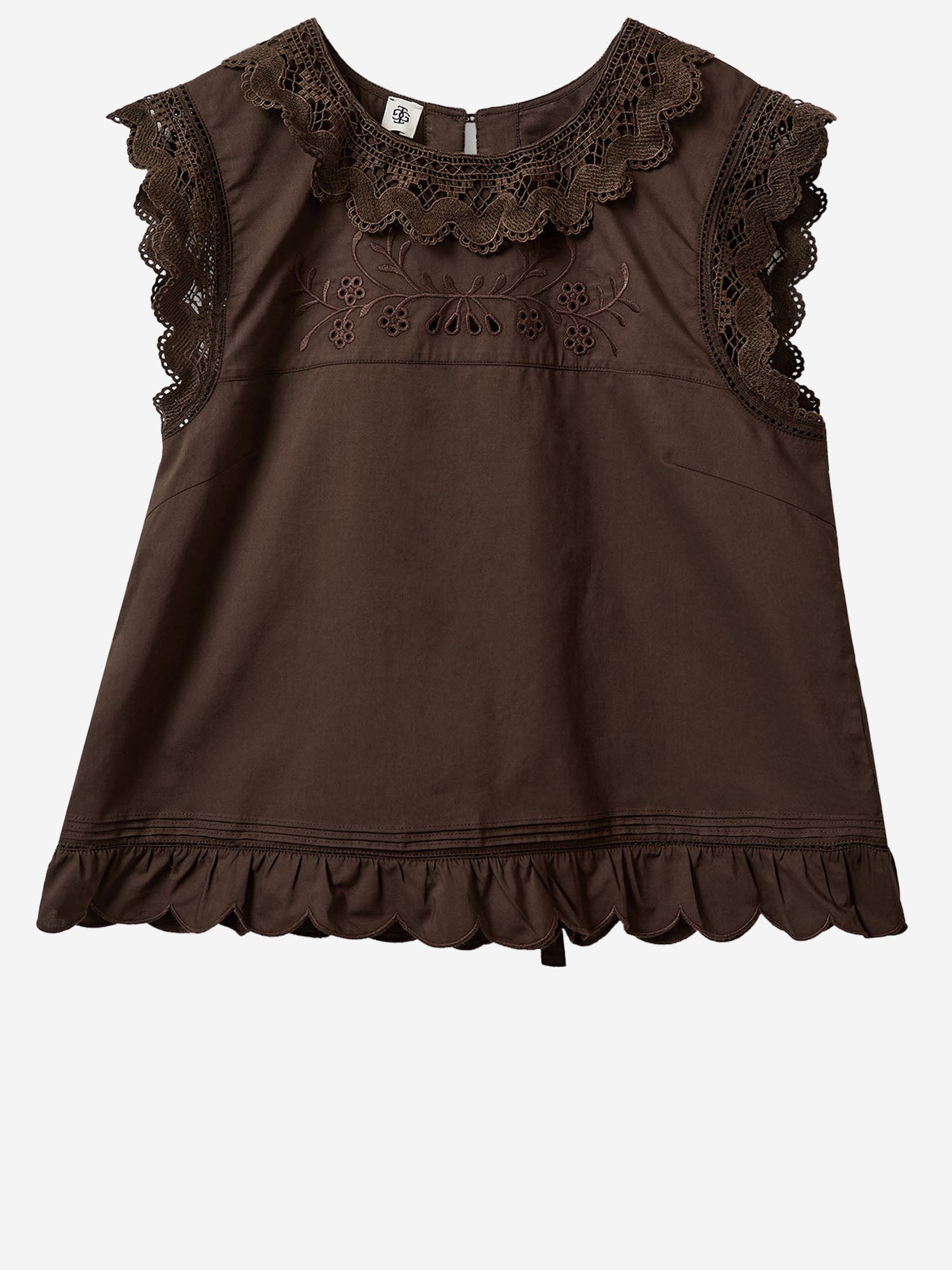 TOP IN COTONE CON INSERTI IN PIZZO 22236 512 THE.GARMENT 